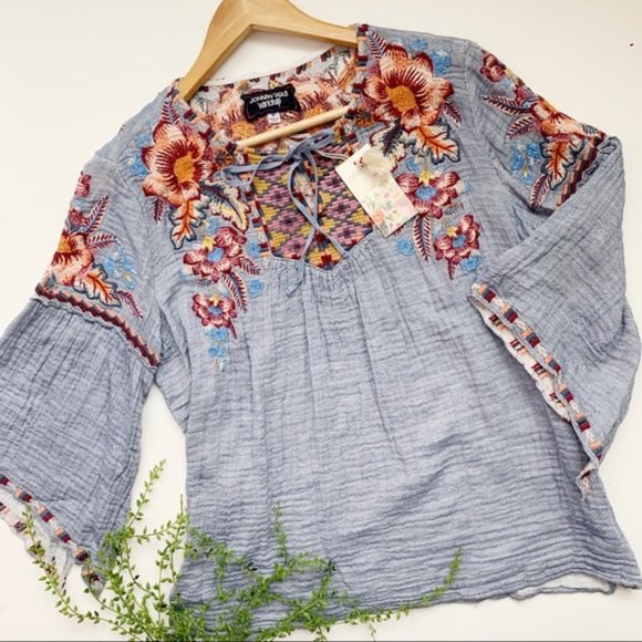Johnny Was Carla Ruffle Boho Gauze Blouses NWT - Picture 3 of 8